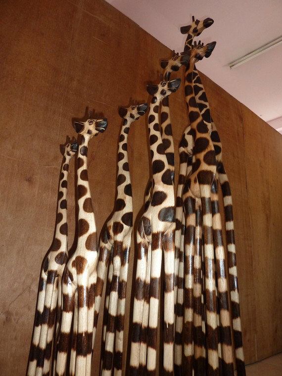Giraffe.Wood Carved.Home Deco.Hiasan.Johor.Fengshui.Decorati
