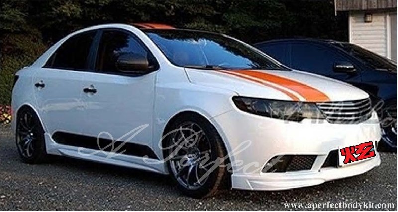 Kia Forte Front Lip (NF Style)(For Ori Forte Bumper) & Side Skirt (NF Style)