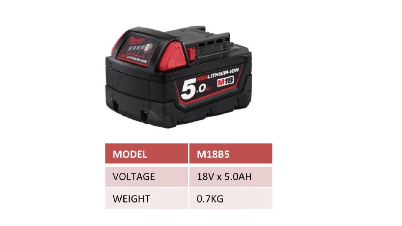 M18B5  18V 5.0AH Battery