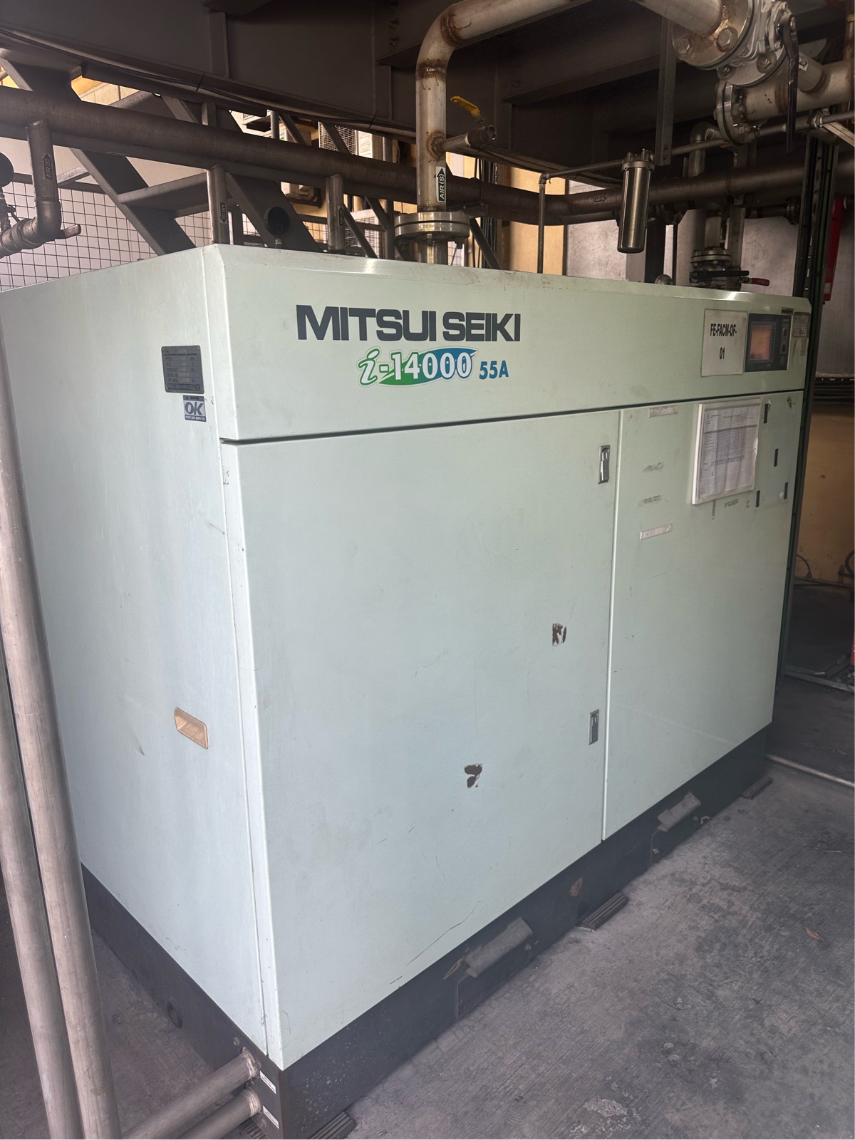 Mitsui Seiki Water Lubricated Oil Free Inverter Type Air Compressor i-14055A