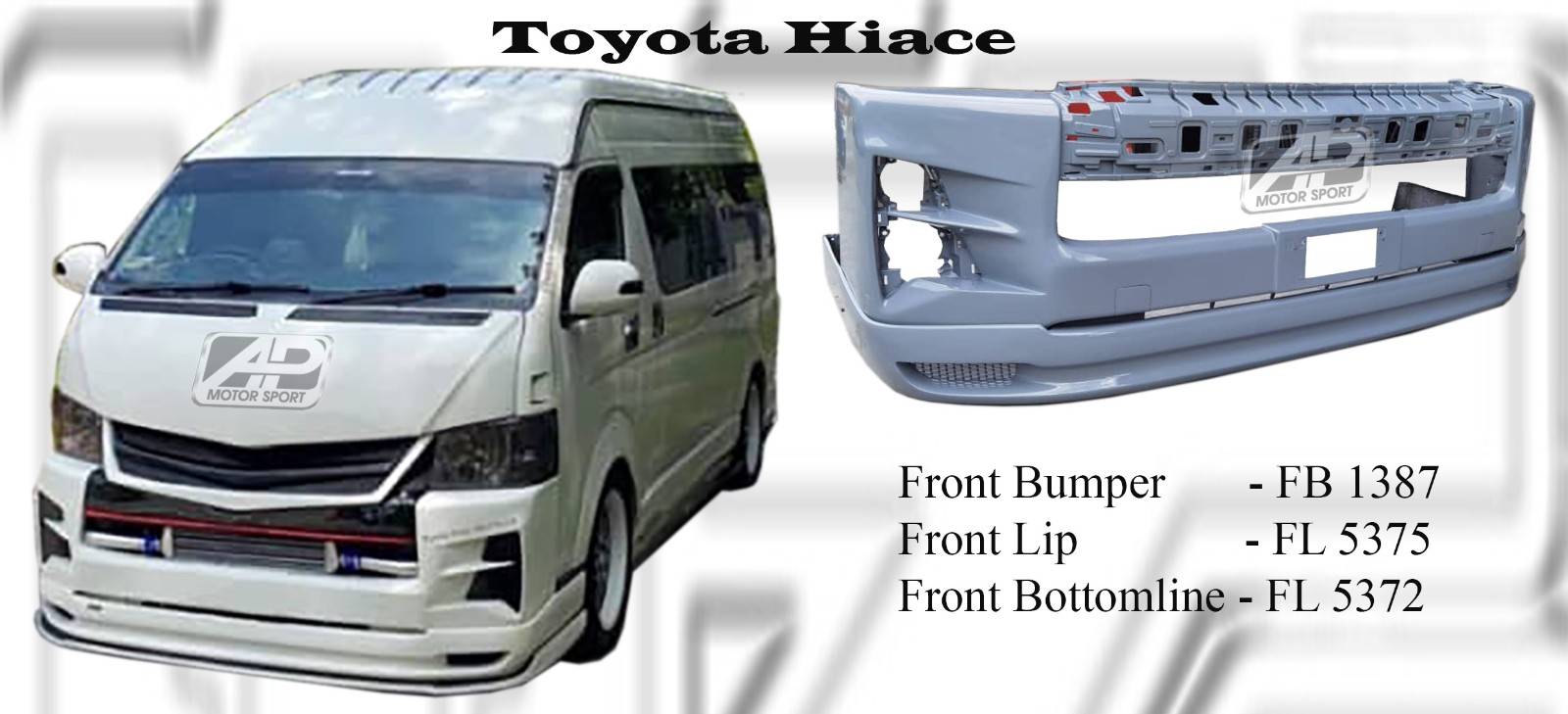 Toyota Hiace High Roof Front Bumper, Front Lip, Front Bottom