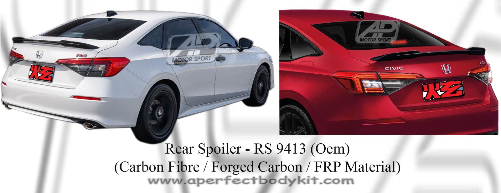 Honda Civic FE 2022 Oem Rear Spoiler (Carbon Fibre / Forged 