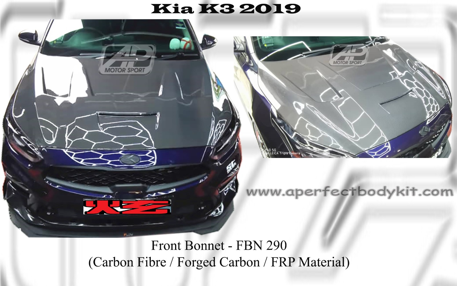 Kia K3 2019 Front Bonnet (Carbon Fibre / Forged Carbon / FRP