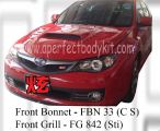 Subaru 08 Version 10 CS Front Bonnet & STI Front Grill