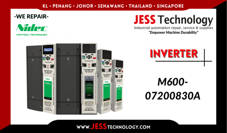 Repair NIDEC INVERTER M600-07200830A Malaysia, Singapore, Indonesia, Thailand