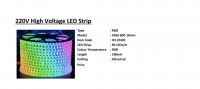 5050/60D-10mm-20CM/CUT- 220V HIGH VOLTAGE LED STRIP