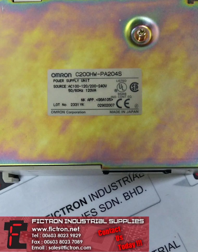 C200HW-PA204S C200HWPA204S OMRON POWER SUPPLY Supply Repair Malaysia Singapore Indonesia USA 