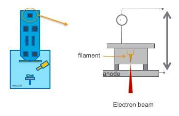 Electron column cross section