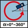 Laser class 2 Laser class for measuring tools.,IP protection 54 Dust and splash protection IP54